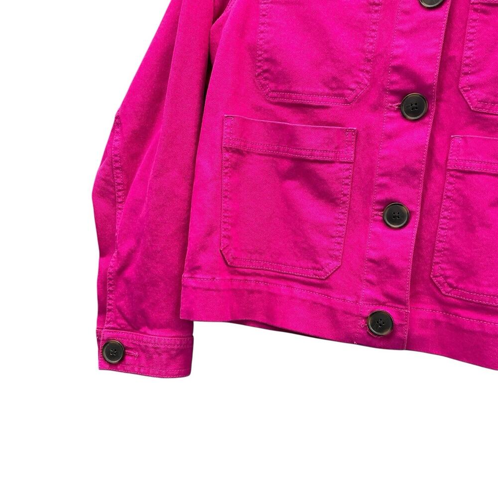 Made And Love Loft Denim Jacket Women’s Size Small Bright Pink - Picture 6 of 15
